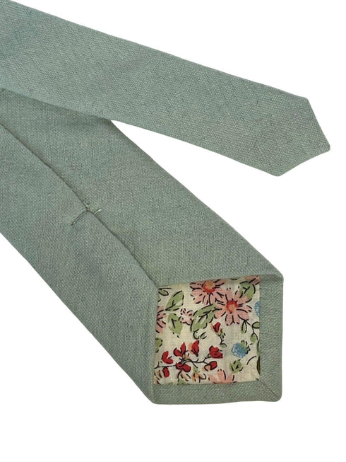 duck egg blue slim wool tie