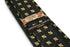 dark grey blue with gold fleur de lis design slim wool tie