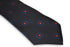 navy blue tie with red target print design