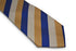 white, yellow gold and blue striped design tie