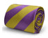 gold mustard yellow and purple barber striped design tie