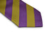 gold mustard yellow and purple barber striped design tie