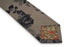 pale grey with navy blue floral stencil design cotton tie