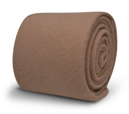 plain blush baby pink slim wool tie