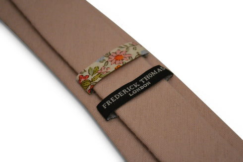 plain blush baby pink slim wool tie