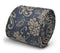 denim medium blue with white damask floral design cotton tie