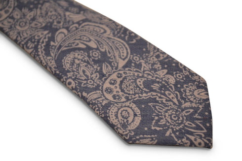 light denim blue with paisley design cotton tie