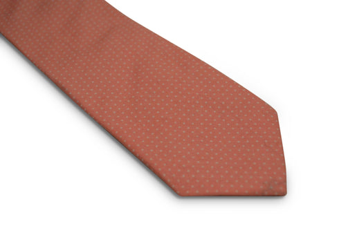 baby pink with small white pin polka spot design cotton tie