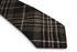 black and white check slim wool tie