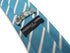 turquoise herringbone with white striped design tie