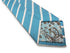 turquoise herringbone with white striped design tie