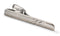 silver style tie clip with diagonal design and curved end