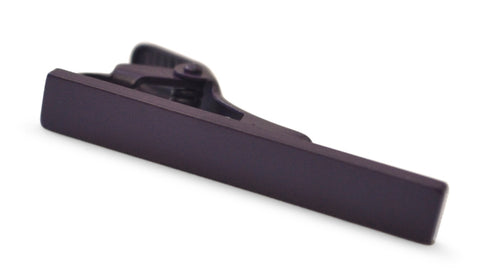 matt dark grey tie clip