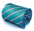 aqua turquoise and white striped tie