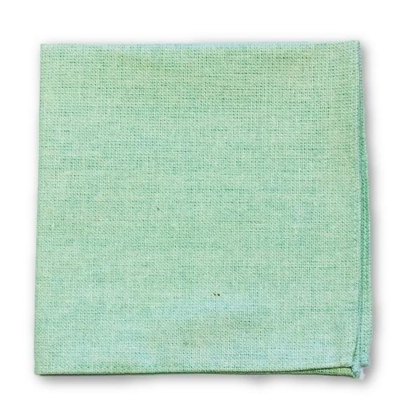 mint green 100% plain linen pocket square