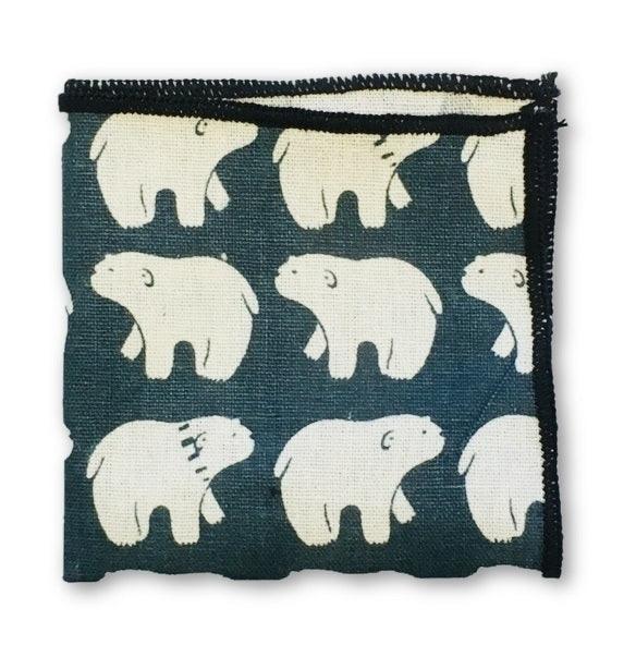 Navy Polar Bear Pocket Square