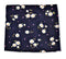 navy blue and white daisy print cotton pocket square