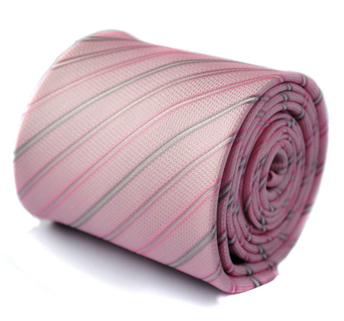 pink & grey striped tie
