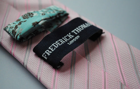 pink & grey striped tie