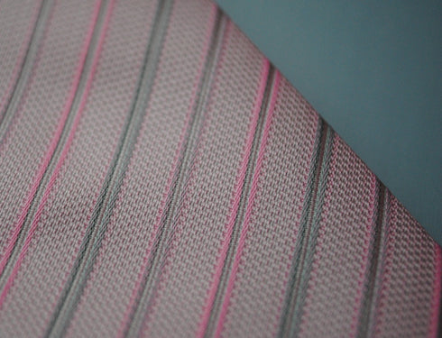 pink & grey striped tie
