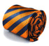 orange & navy blue striped tie