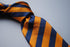 orange & navy blue striped tie