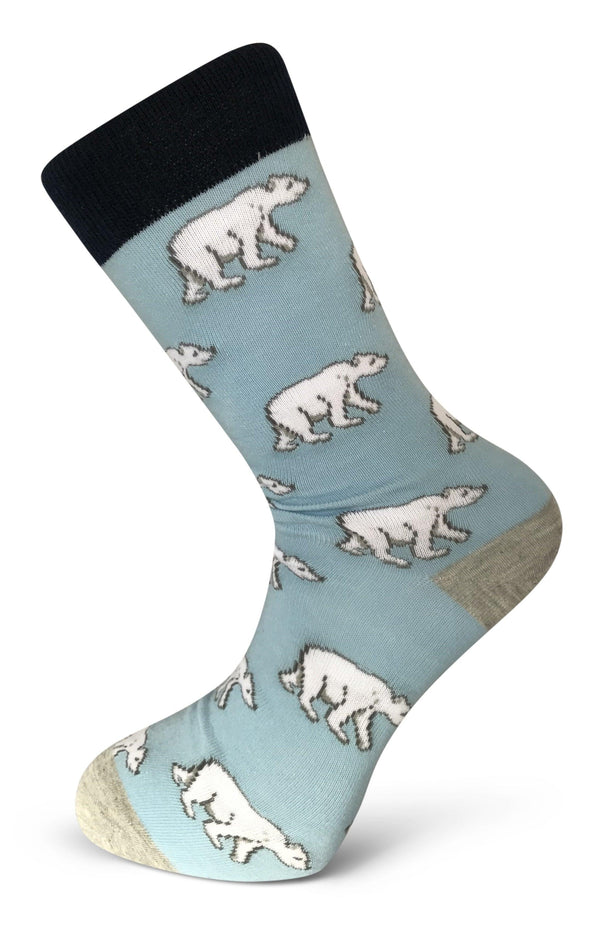 light blue polar bear men's socks