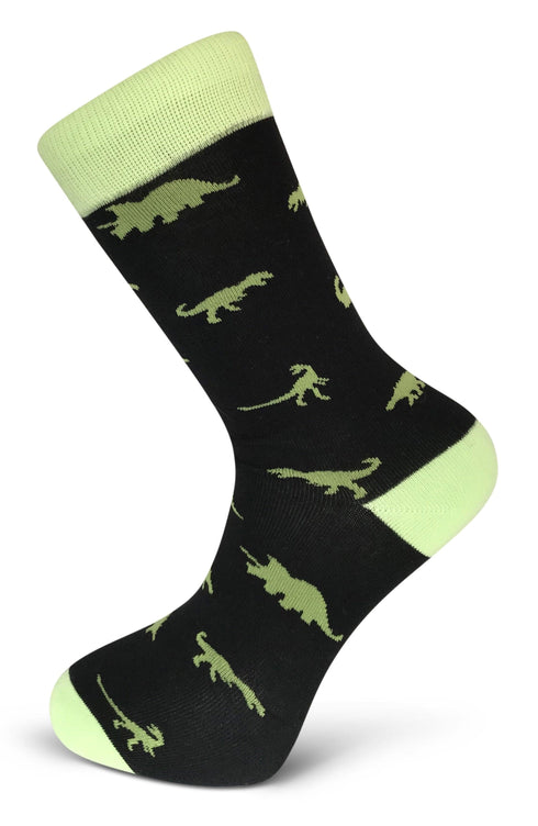 black dinosaur t-rex men's socks