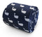 navy blue tie with whale print design