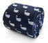 navy blue tie with whale print design