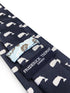 navy blue tie with whale print design