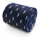 navy blue tie with mermaid silhouette print design