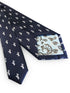 navy blue tie with mermaid silhouette print design