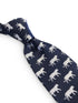 navy blue tie with tiger print design