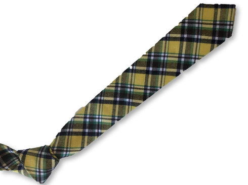 yellow and green tartan design tie