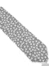 silver light grey and white floral design cotton tie