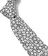 silver light grey and white floral design cotton tie