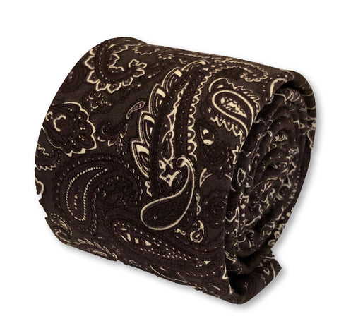 dark purple paisley design cotton tie