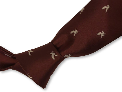maroon burgundy tie with eagle print design
