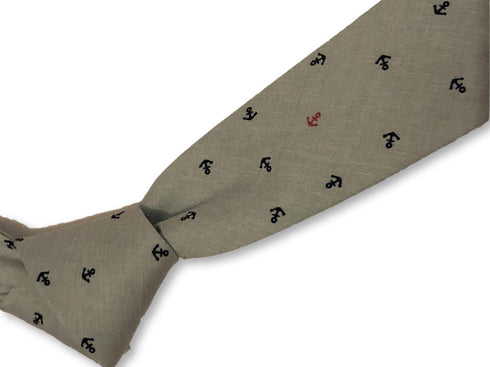 light blue with nautical anchor design cotton tie