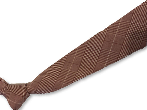 pink prince of wales check design cotton tie