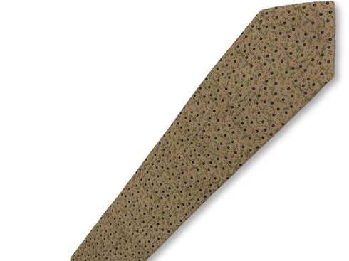 cream with blue ditsy flower print design cotton tie