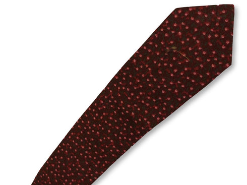 dark red maroon with pink ditsy flower print design cotton tie