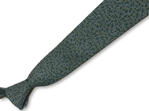 light pastel baby blue with yellow ditsy flower print design cotton tie