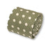 dark forest green and white striped with polka spot design cotton tie