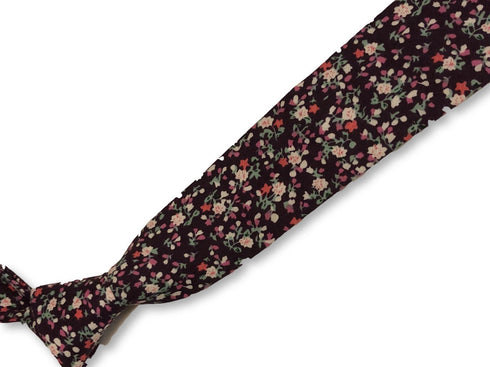 purple with floral design cotton tie