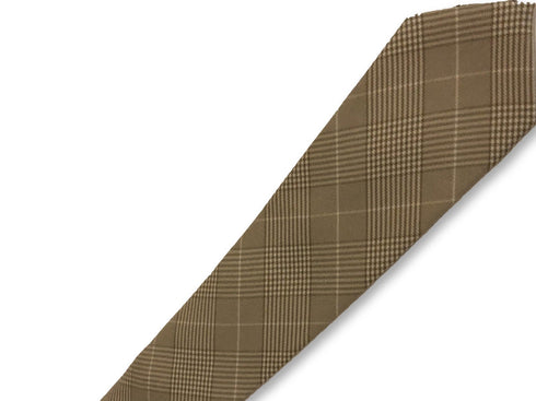light sage khaki green prince of wales check design cotton tie