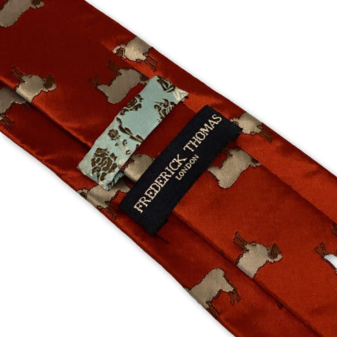 red tie with sheep print design