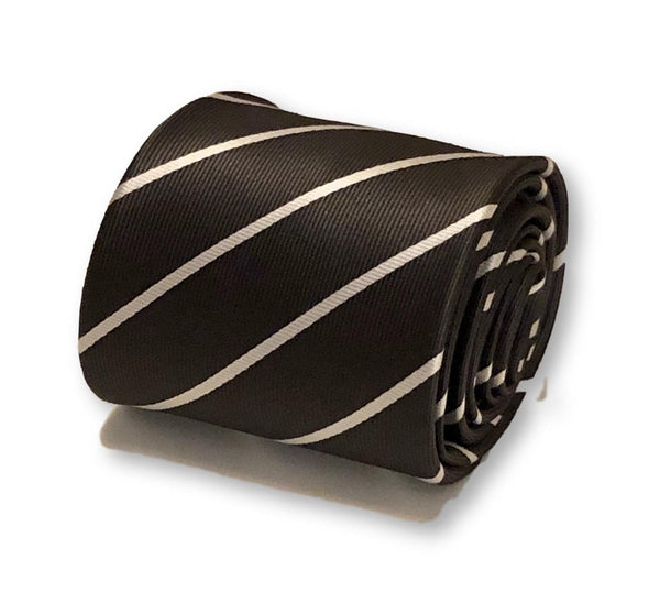 dark charcoal grey and white striped print design