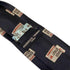 navy blue tie with sherlock holmes baker street print design